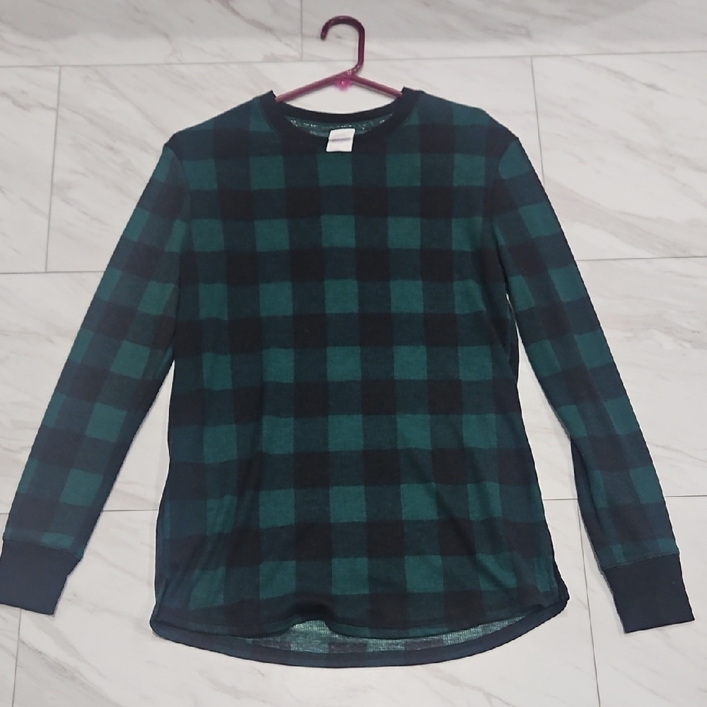 Stars Above Green and Black Plaid Pj Shirt